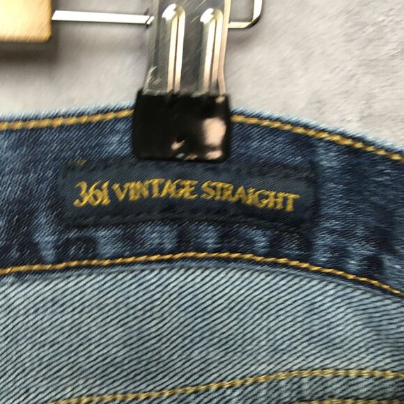 Lucky Brand Mens 361 Vintage Straight Fit Blue Jeans size 40x32 Italian Denim - Picture 6 of 11